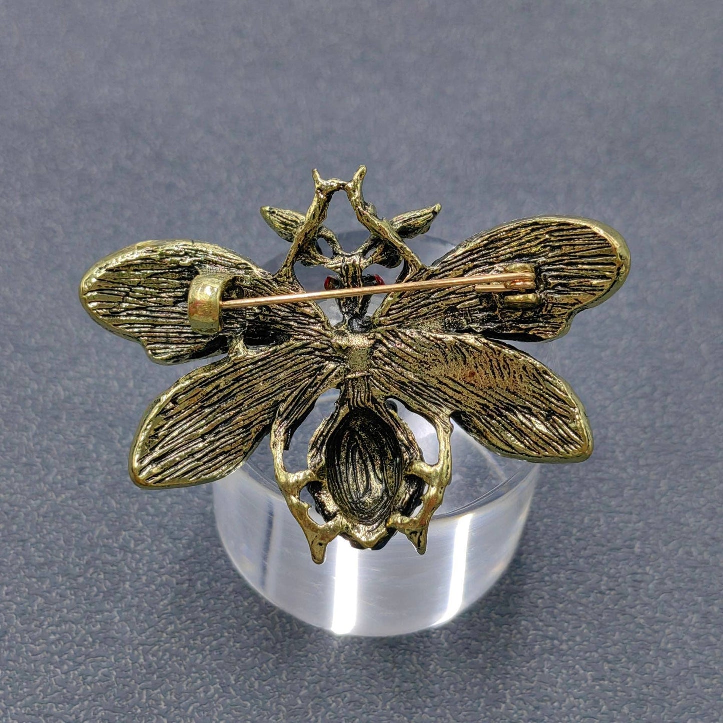 Vintage Rhinestone Bee Brooch