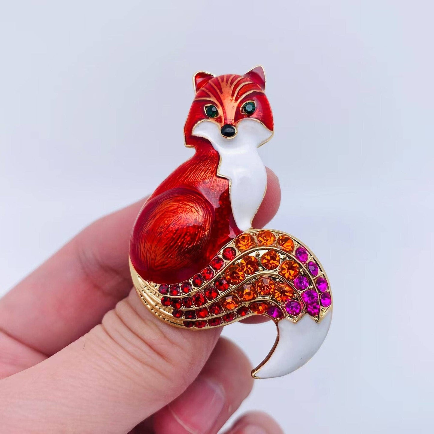 Color Enamel Fox Brooch Animal Pin