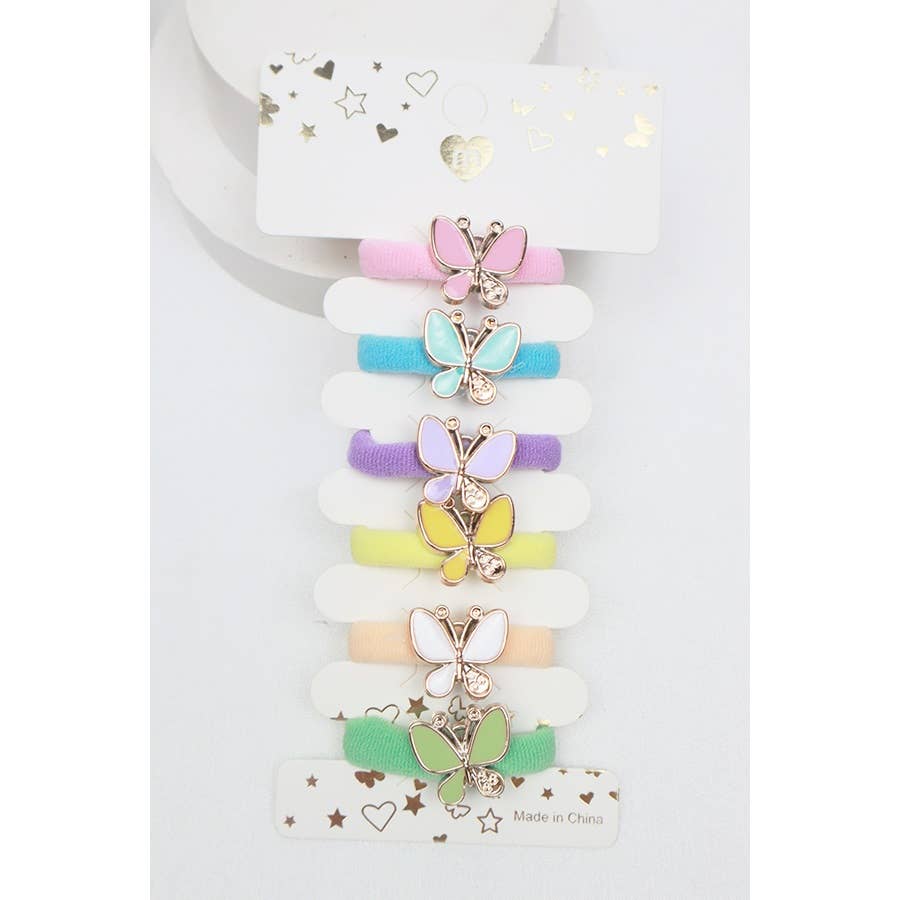 Whimsical Butterfly Mini Hair Tie Set of Nature's Colors
