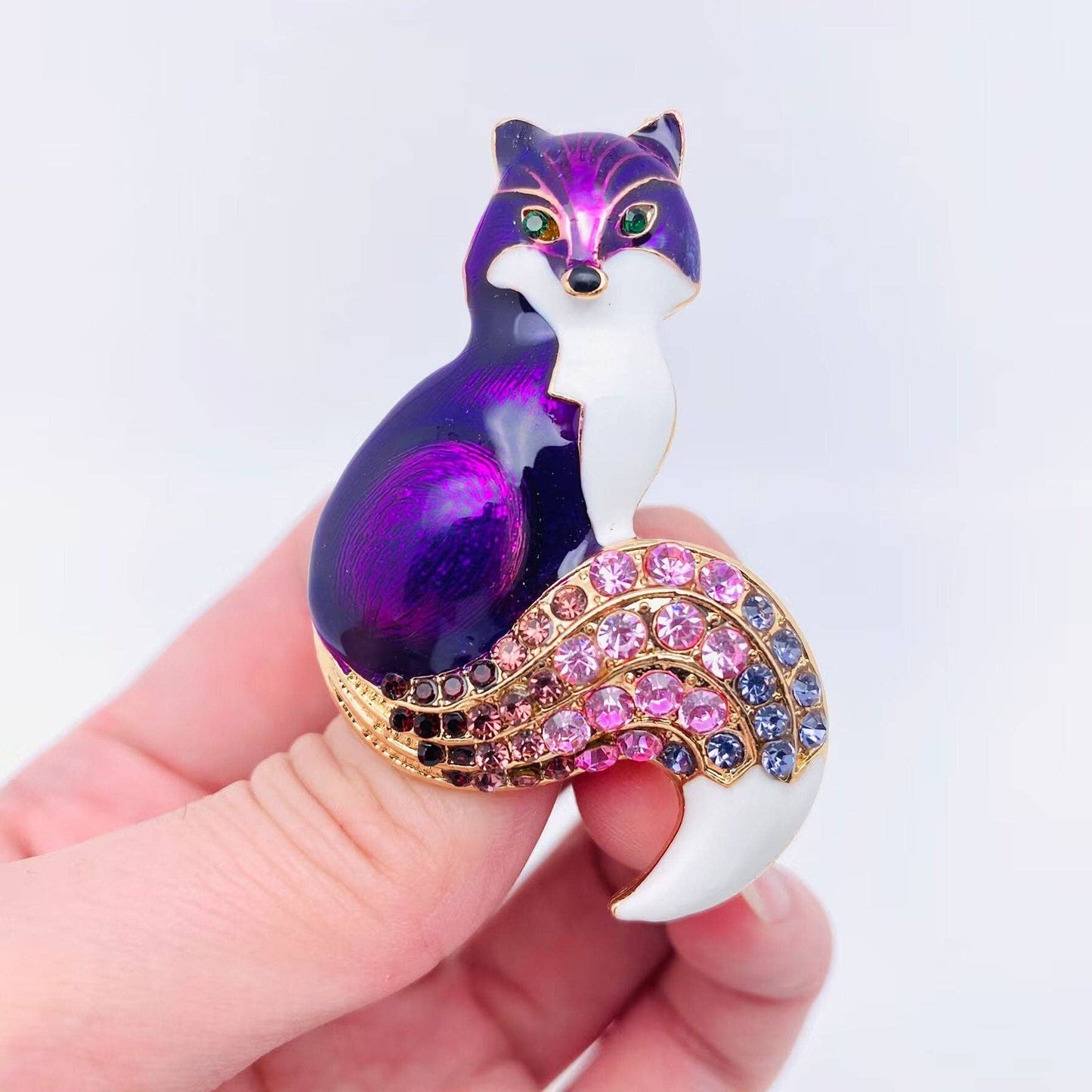 Color Enamel Fox Brooch Animal Pin