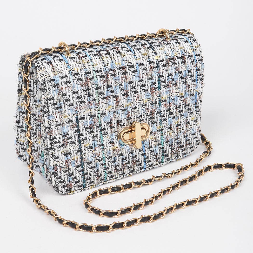 Tweed Crossbody Flap Bag