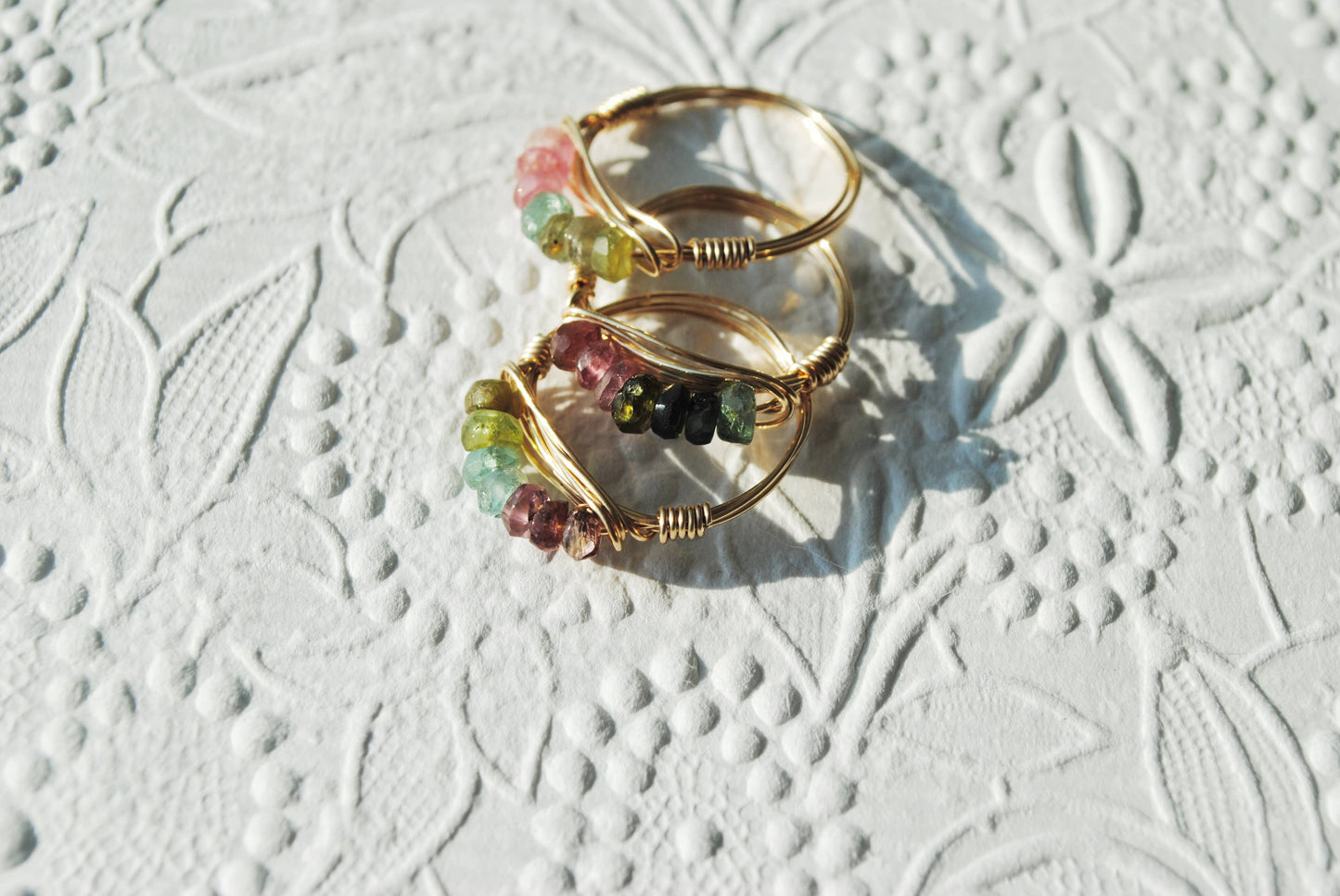 Rainbow Tourmaline Band Ring