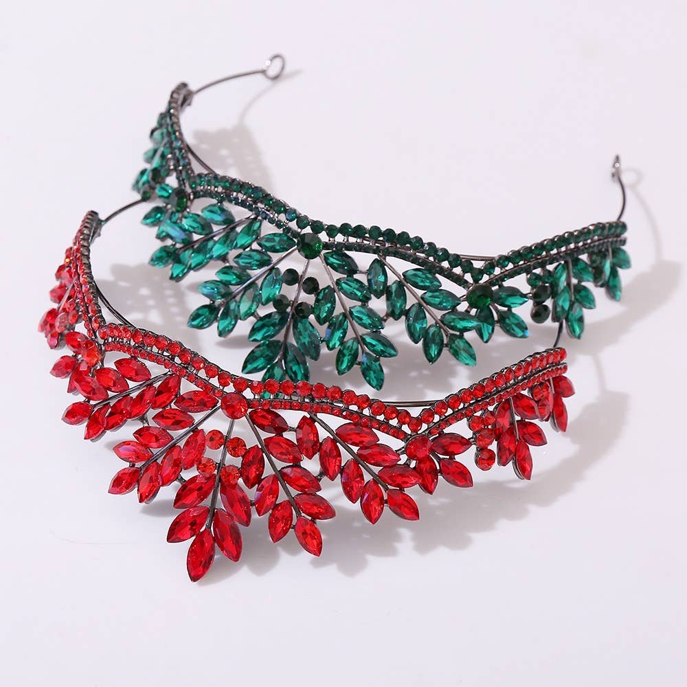 Vintage Crown, Princess Green Gemstone Prom Tiara