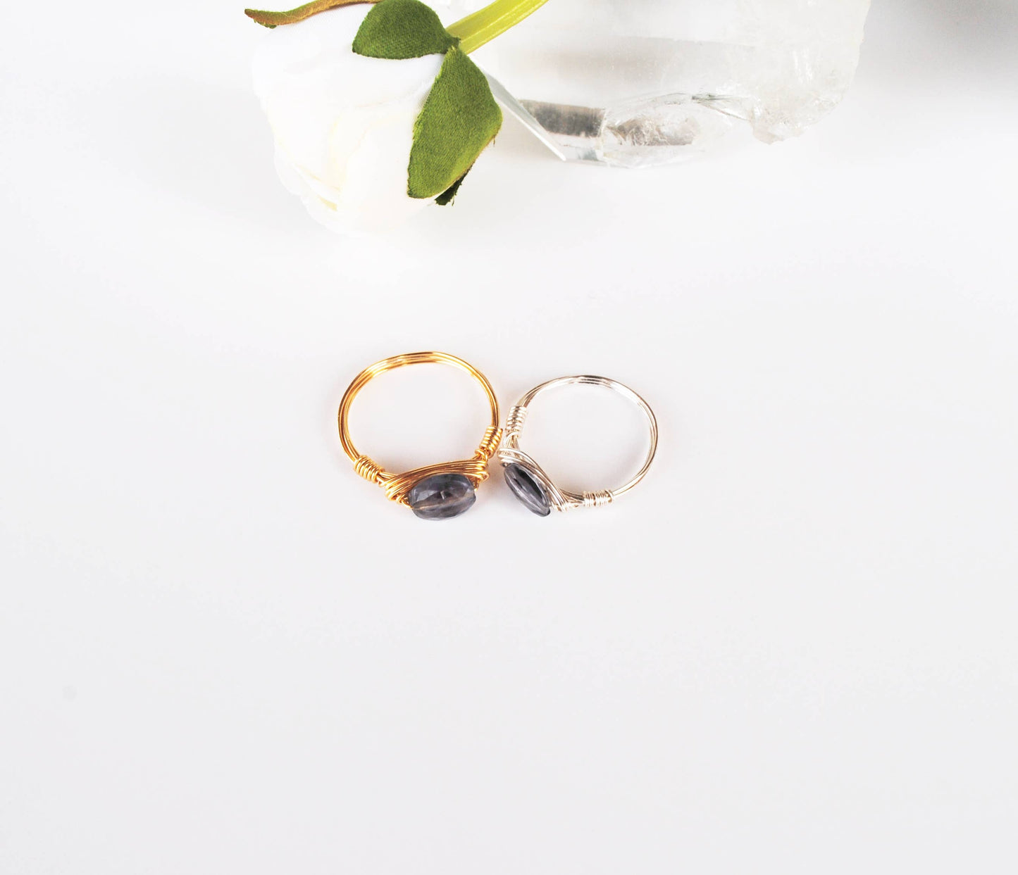 Iolite Wire-wrapped Gemstone Ring