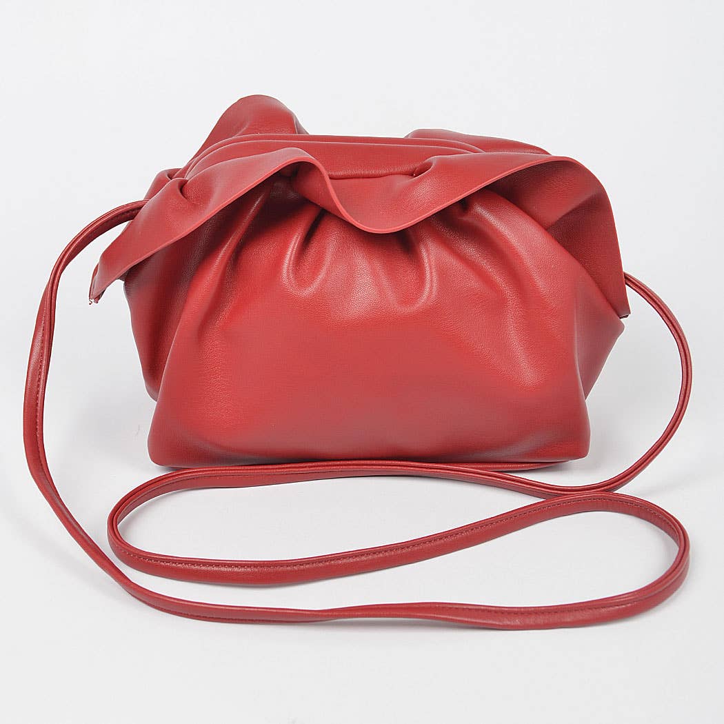 Midnight Fold Crossbody | FAUX LEATHER BOW CROSSBODY BAG