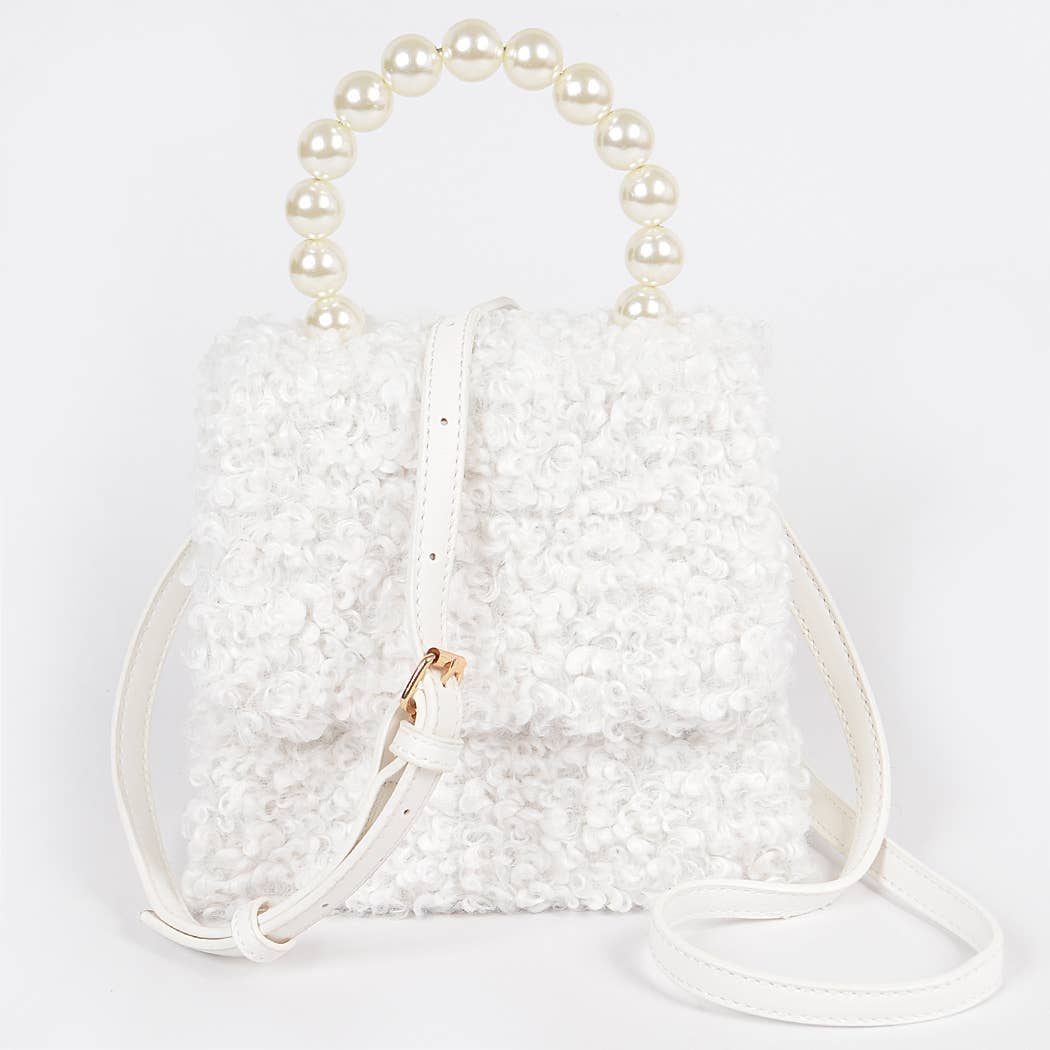 Pearl Handle Fur Clutch