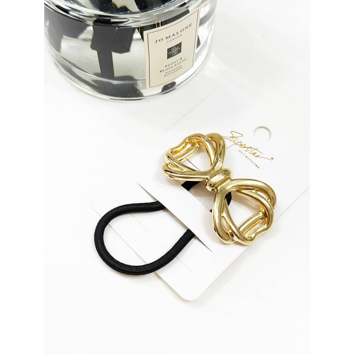 Gold Metal Knotted Bow Ponytail Holder Charm