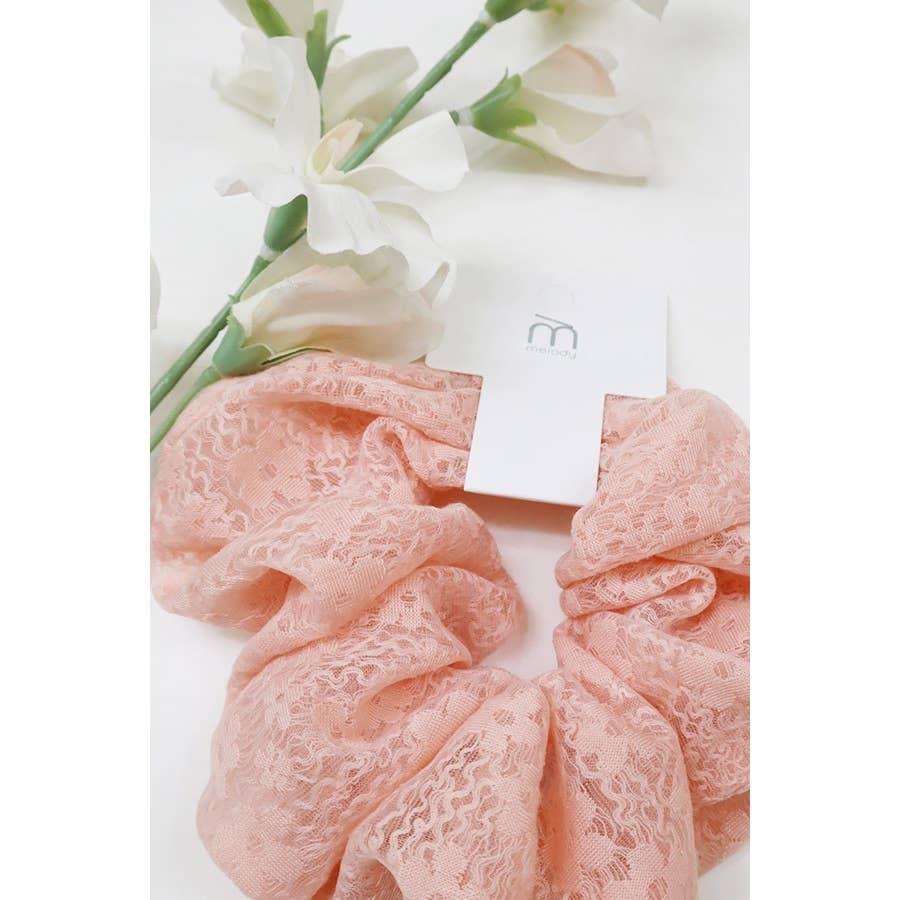 Floral Sheer Lace Scrunchies for Enchanting Style