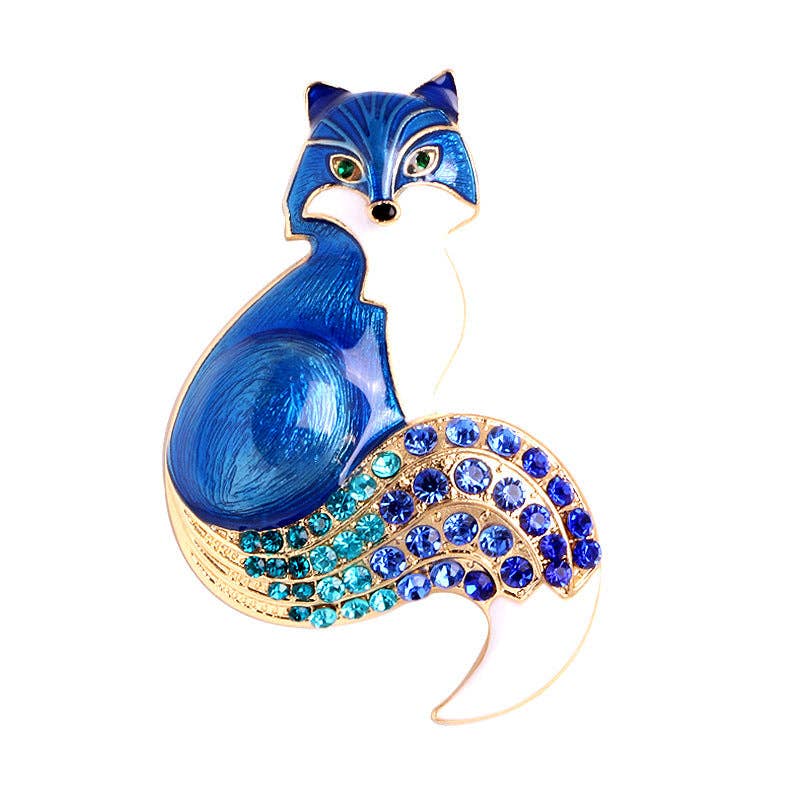 Color Enamel Fox Brooch Animal Pin