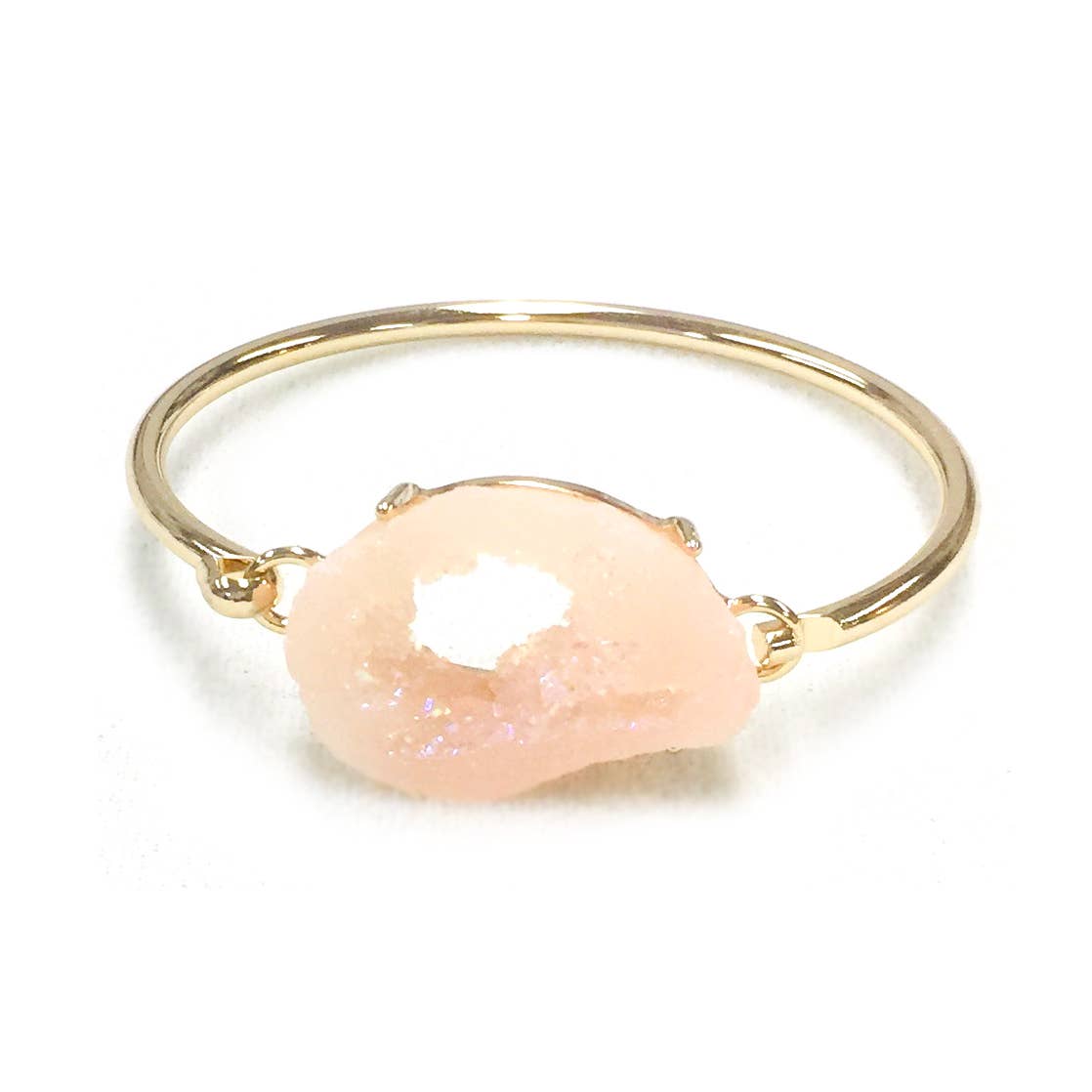Large Resin Druzy Pendant with Wire Cuff Bracelet Bangle