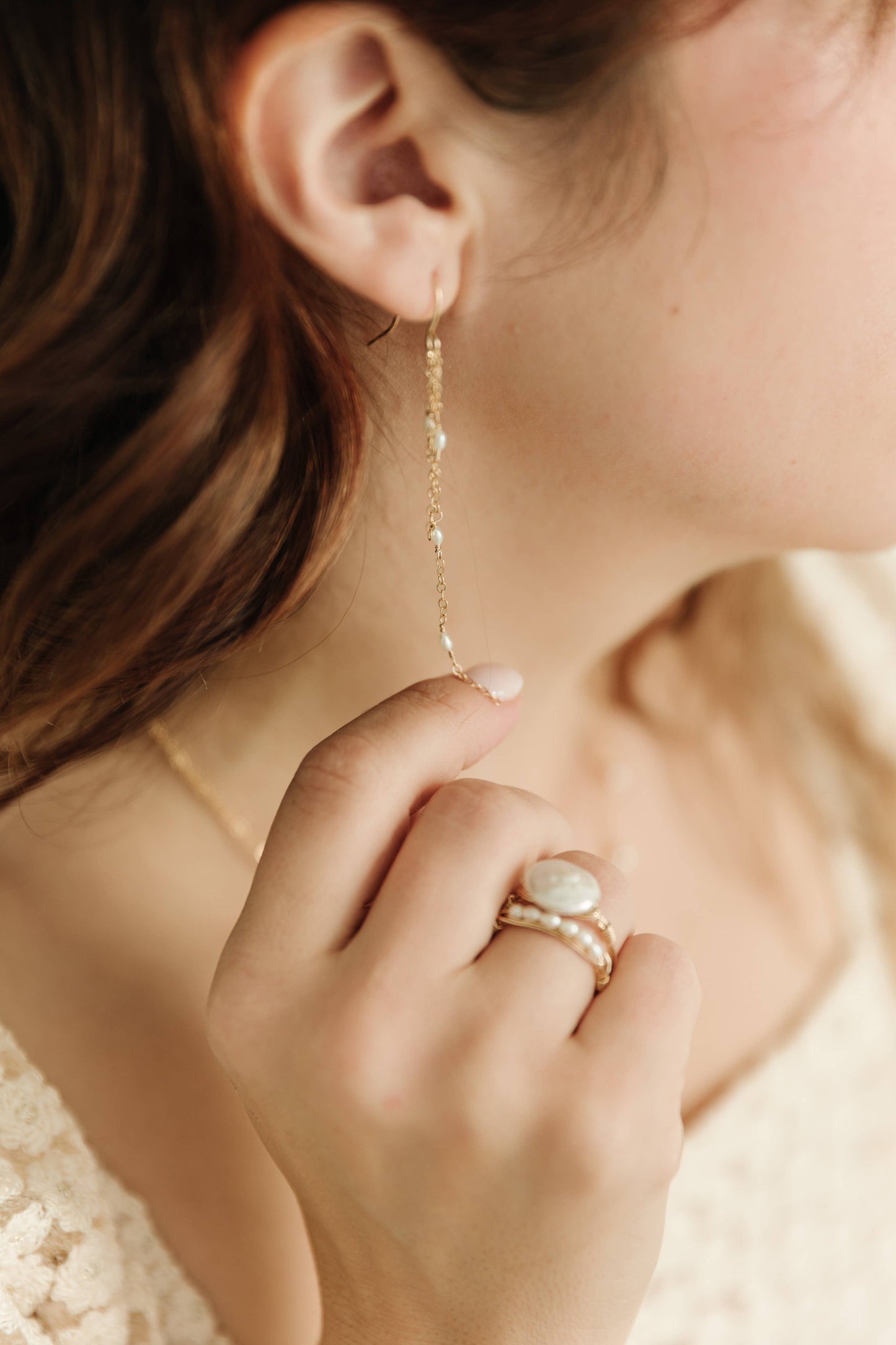 Freshwater Coin Pearl Solitaire Ring