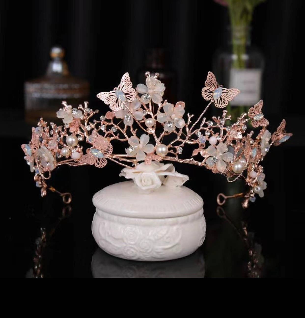 Butterfly Tiara Vintage Bridal Wedding Crown Pageant Costmue