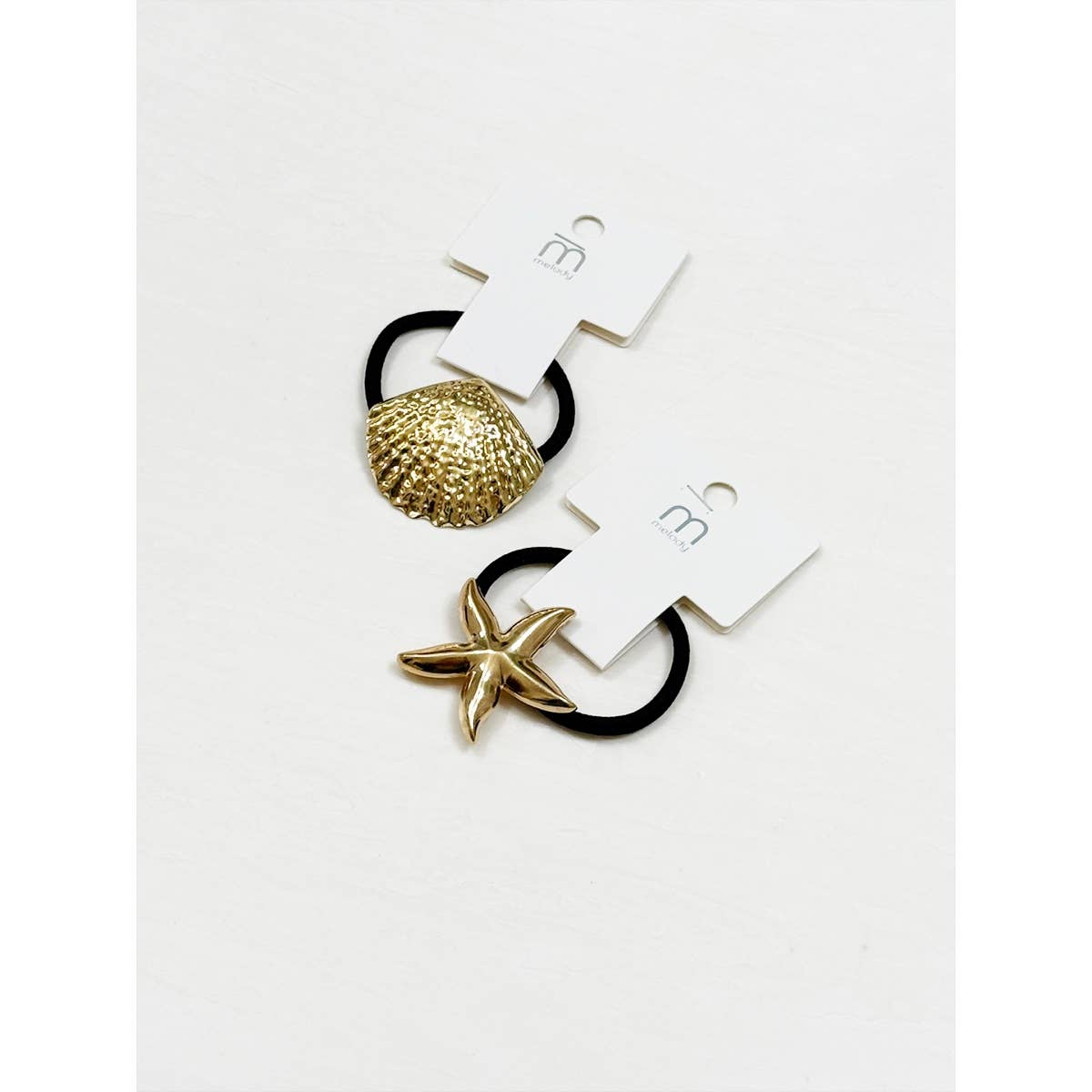 Shell and Star Fish Metal Ponytail Holder Set
