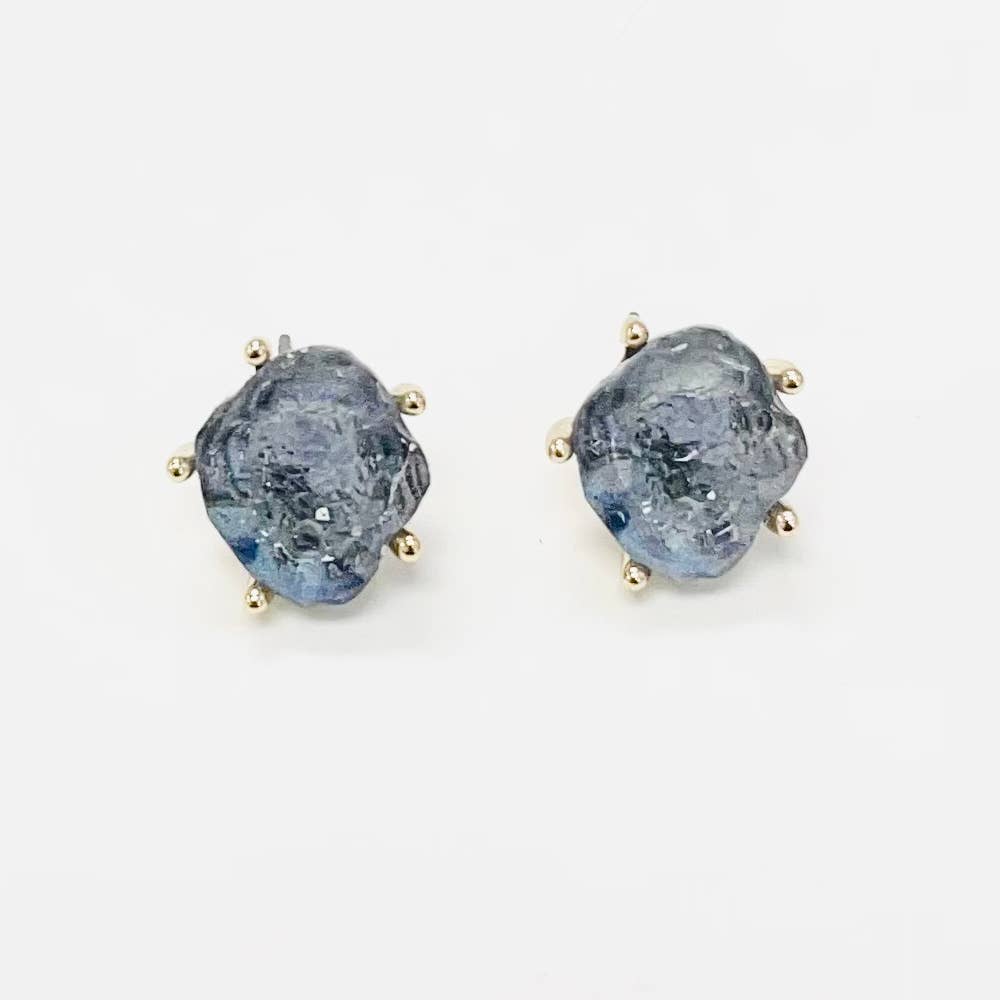 Agate Druzy Natural Look 5 Prongs Stud Earrings