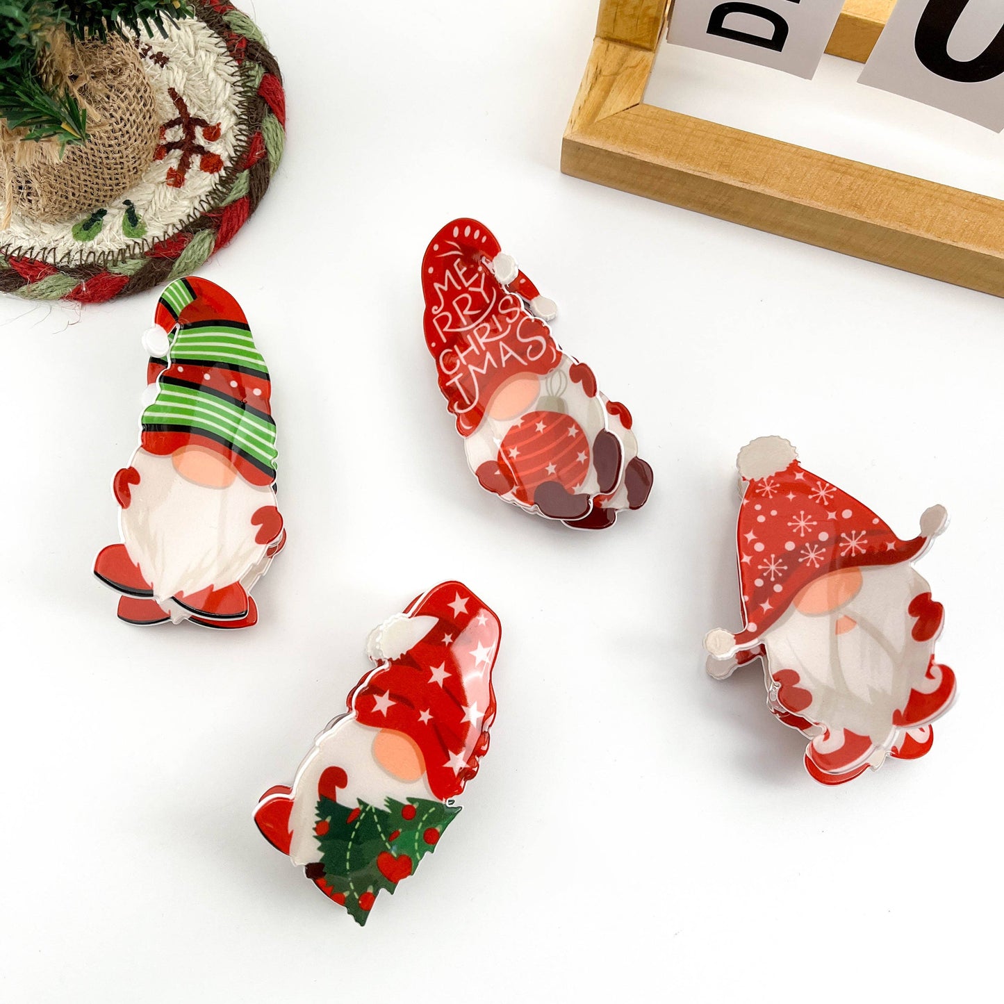 Cartoon Santa Claus Appearance Hair Claw Clip