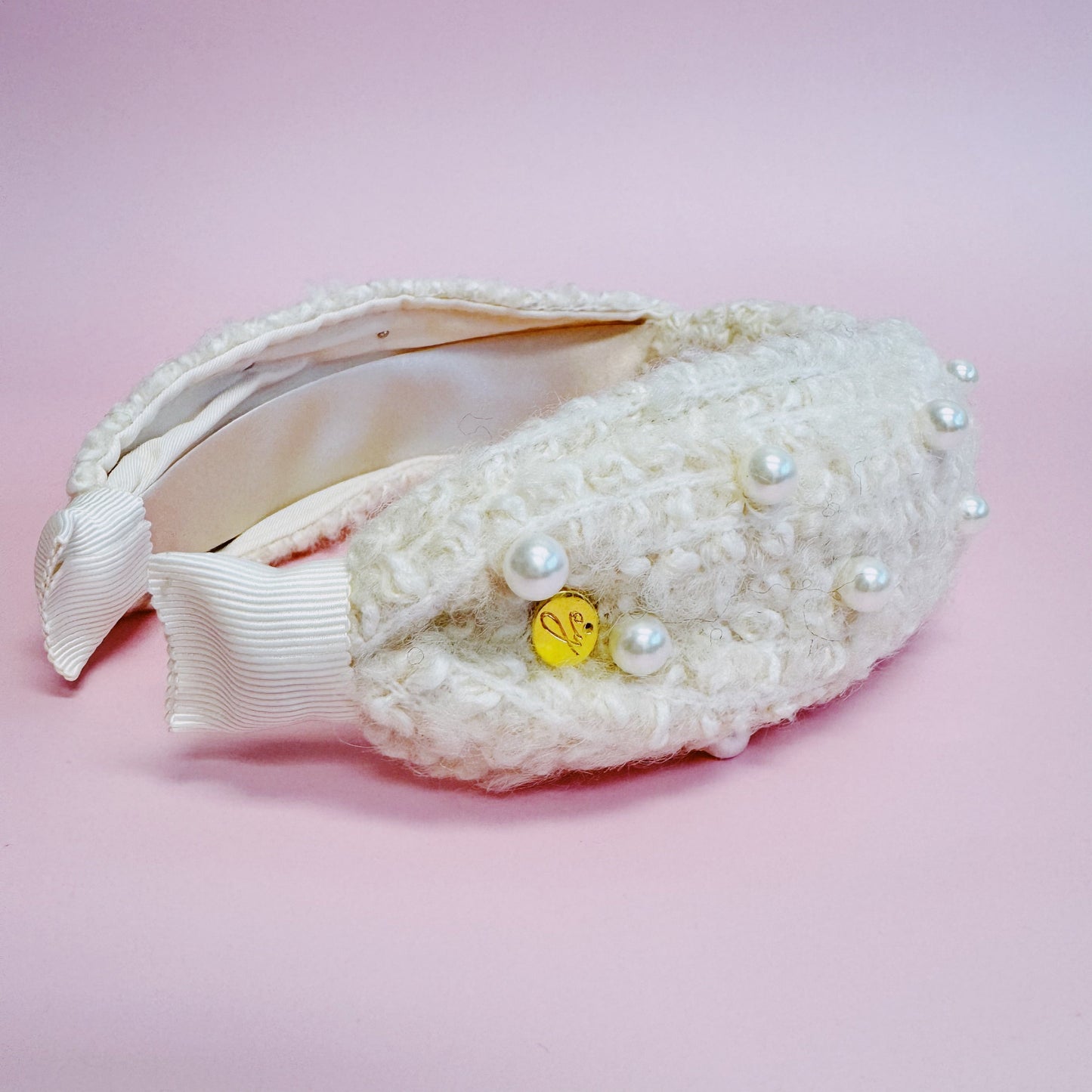 Pearl and Tweed Knotted Headband