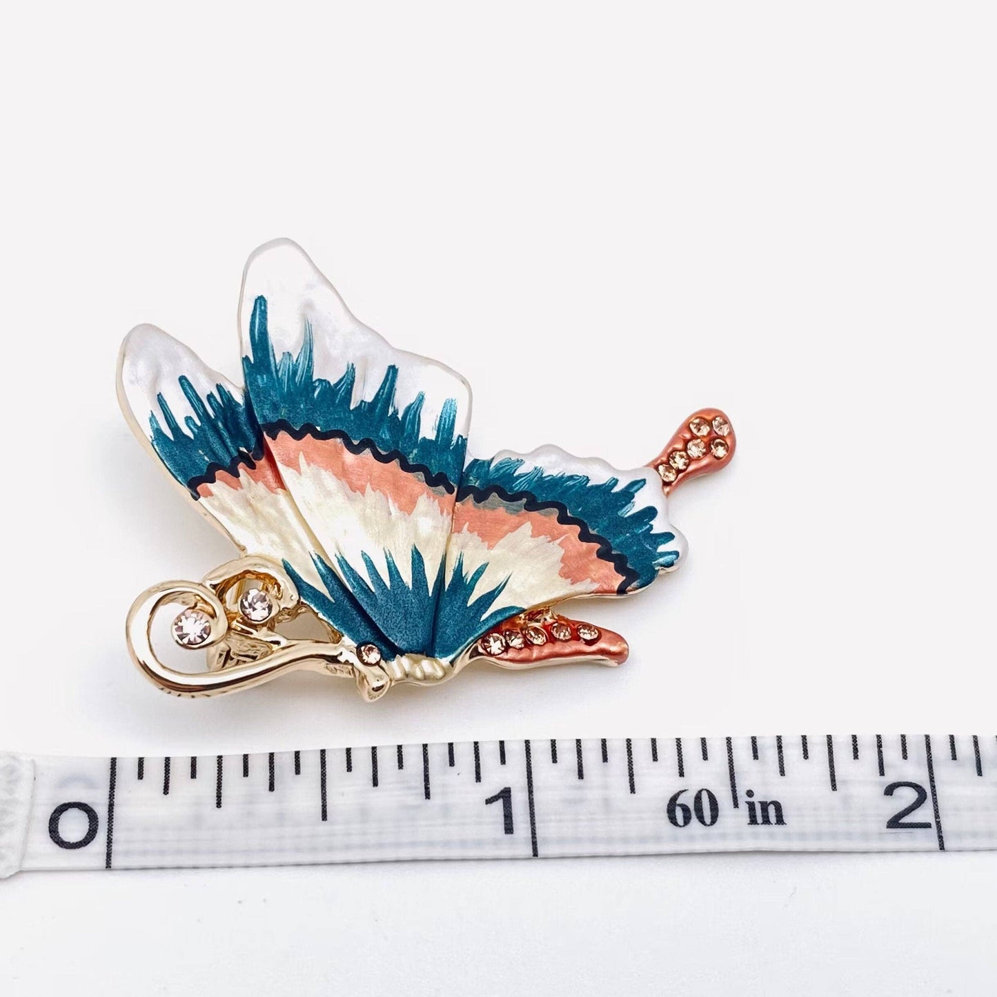 Enamel Colored Butterfly Inlaid Rhinestone Brooch