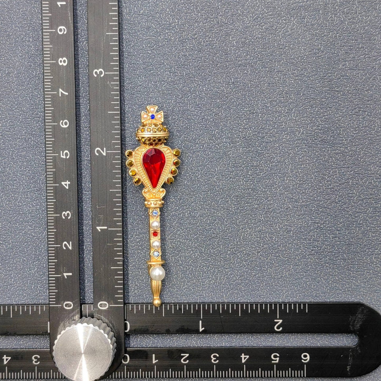 Vintage Rhinestone Magic Wand Brooch