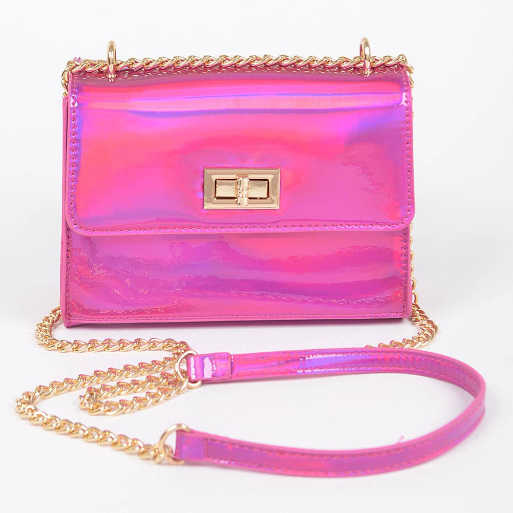 Dreamveil Prism Crossbody | Mirror Metallic Flap Crossbody Bag