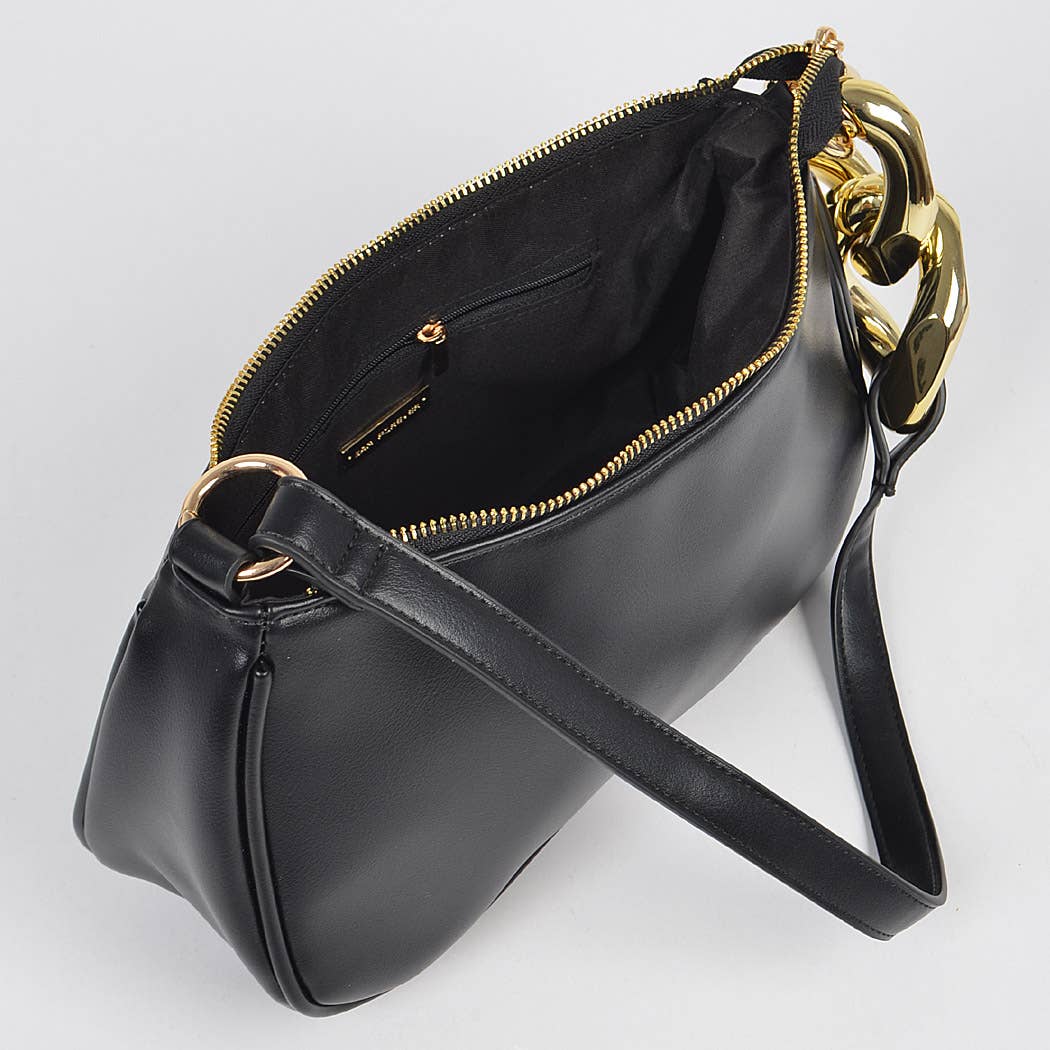 Mossglint Shoulder Bag | Faux Leather Simple Shoulder Bag