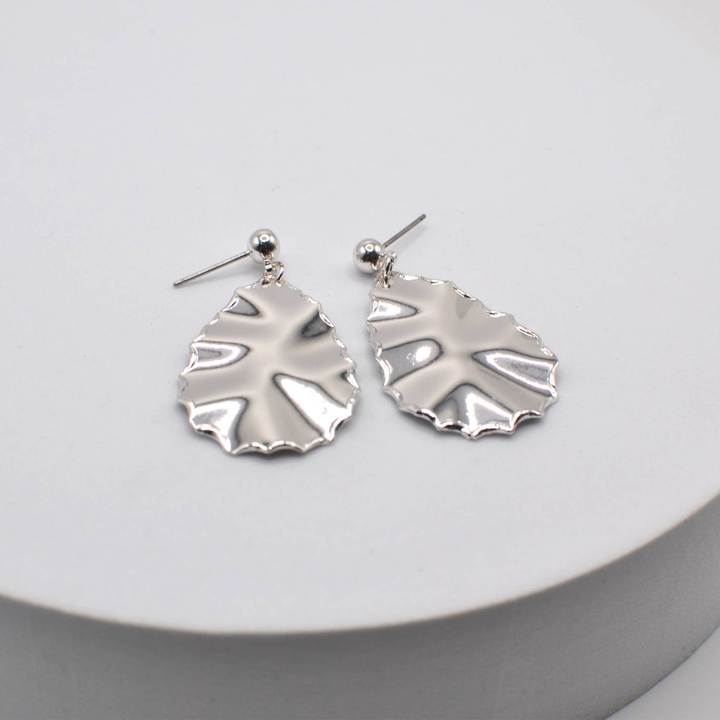 Tear drop Shape Hammered Brass Earrings