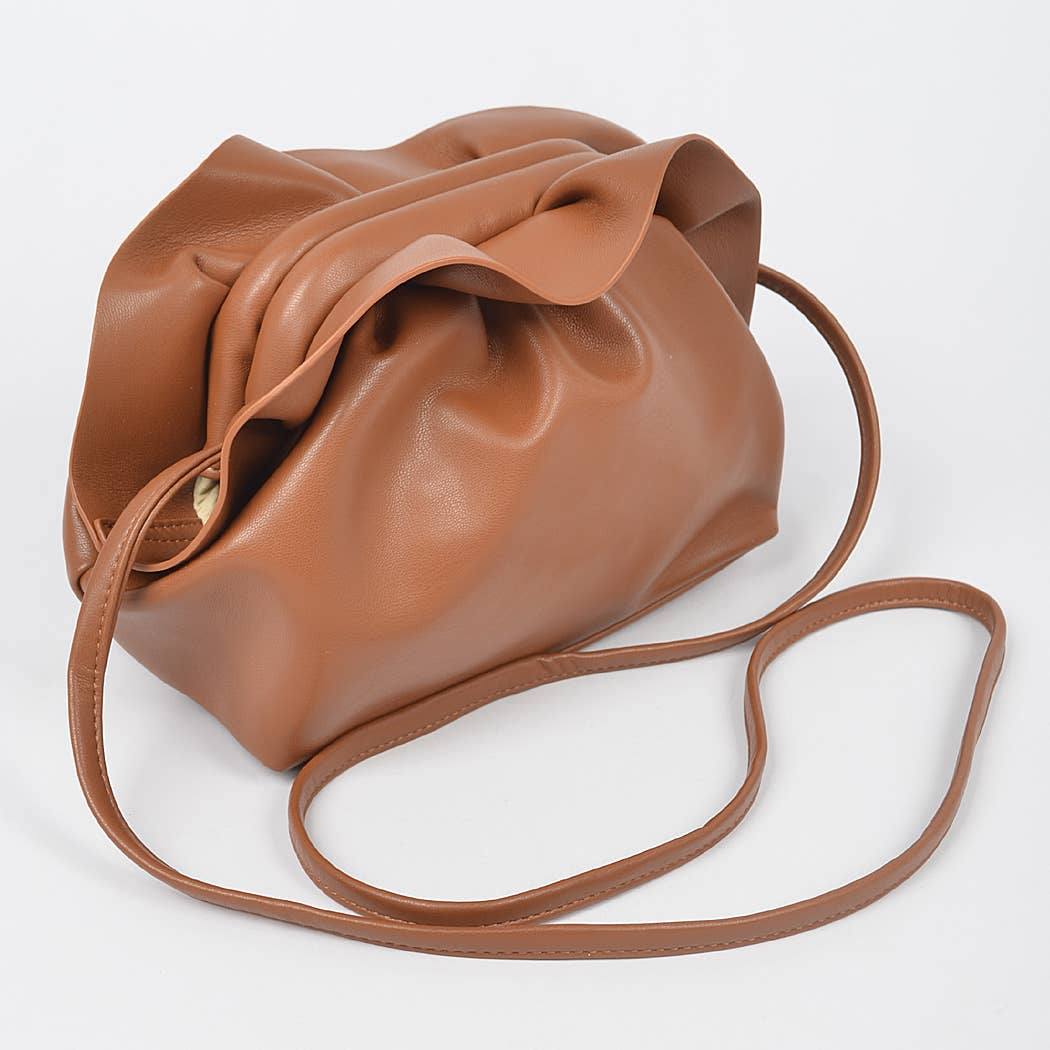 Midnight Fold Crossbody | FAUX LEATHER BOW CROSSBODY BAG
