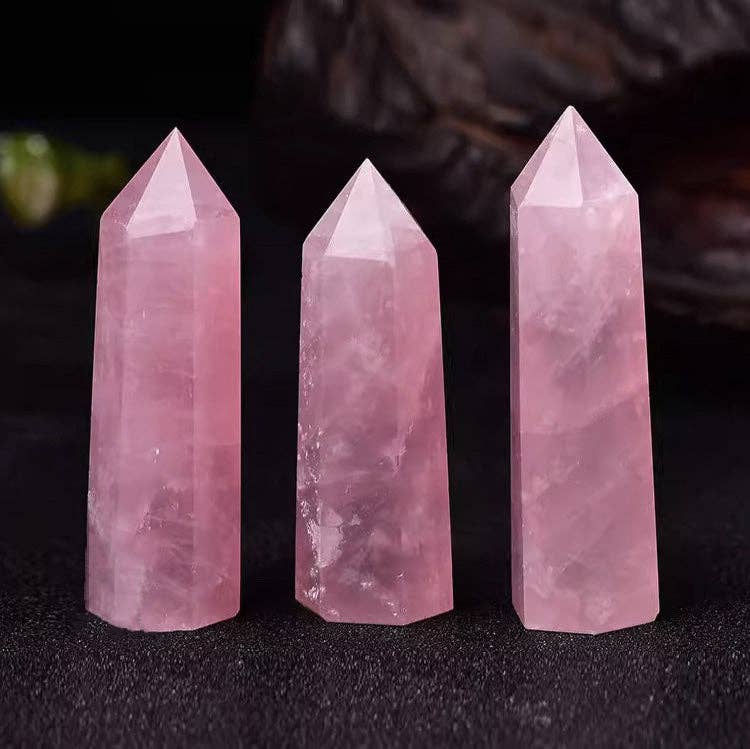 Gemstone 3 Inches Crystal Tower Rose Quartz
