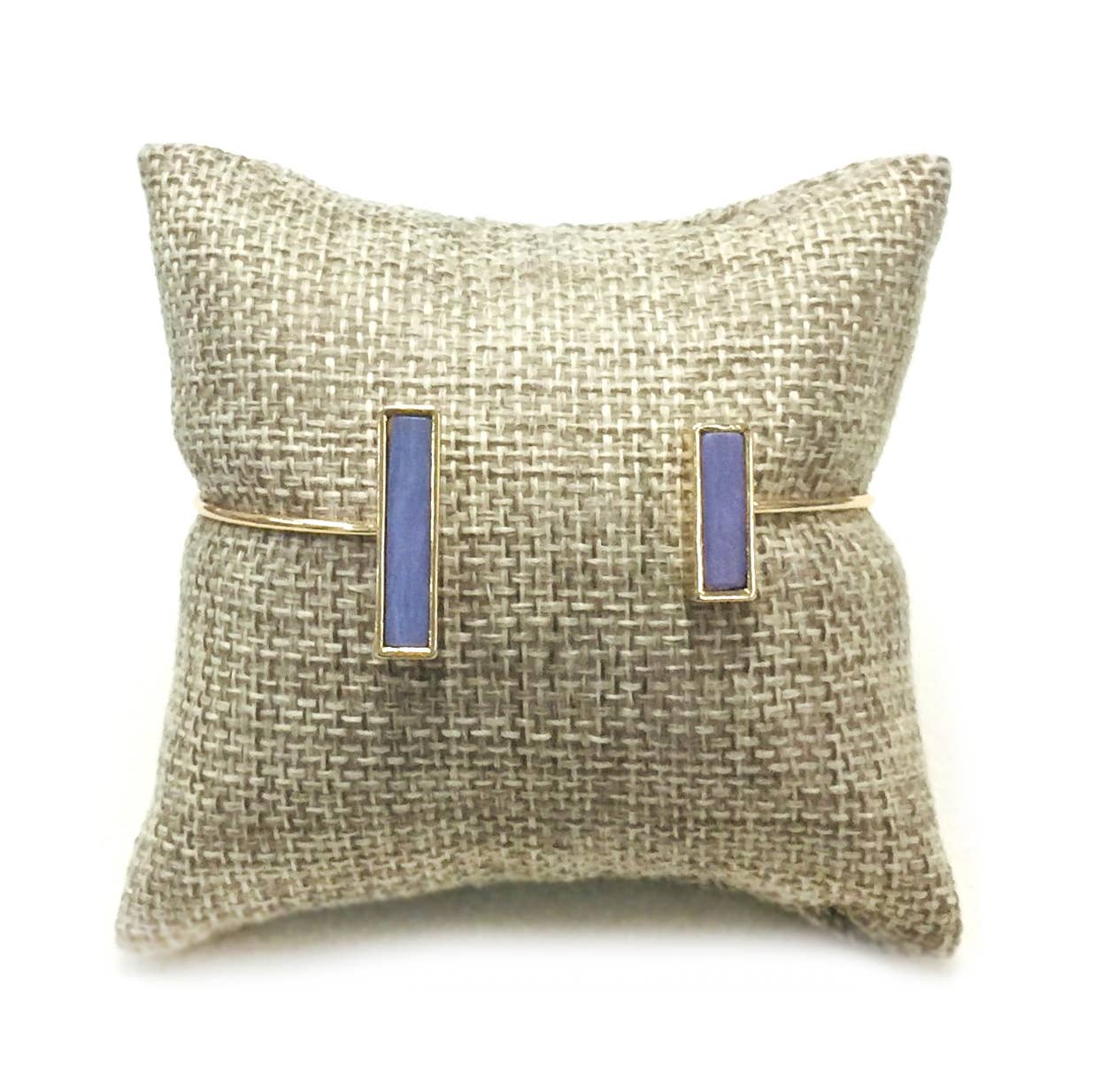 Semi Precious Stone Brass Wire Open Cuff Bracelet Bangle