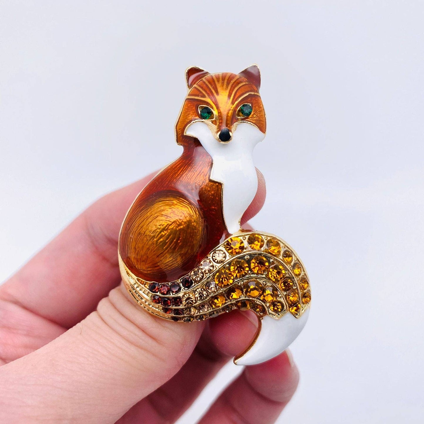 Color Enamel Fox Brooch Animal Pin