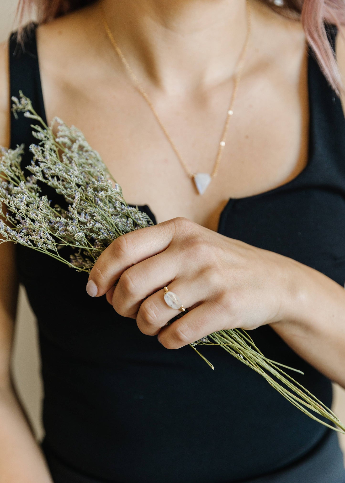 Moonstone Shield Necklace