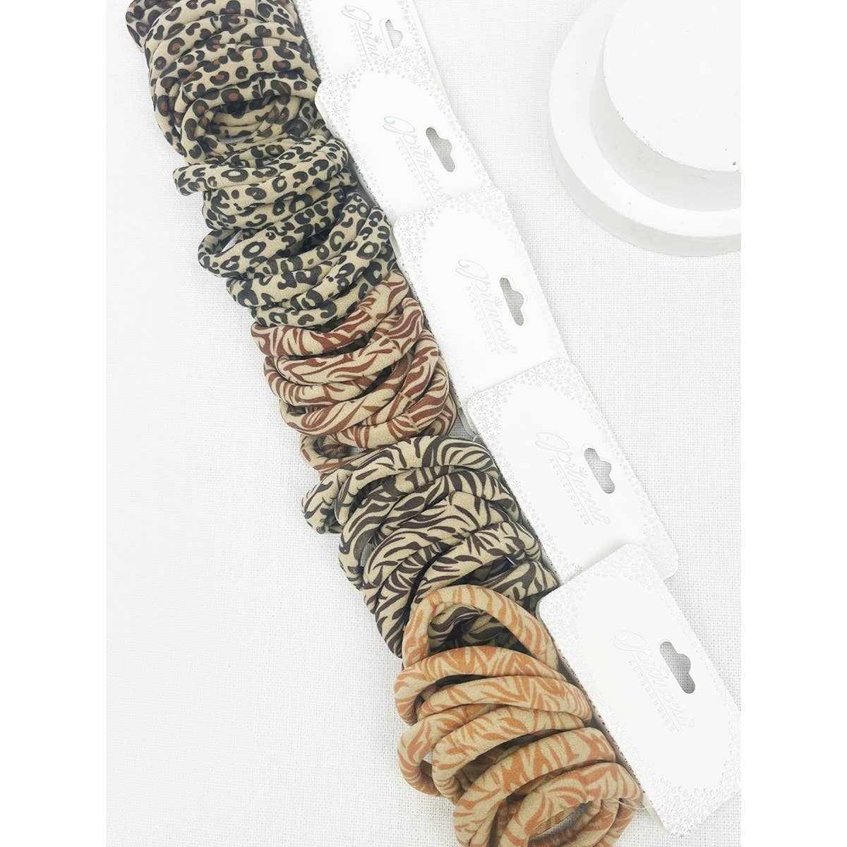 Animal Print Natural Color Hair Ties Set