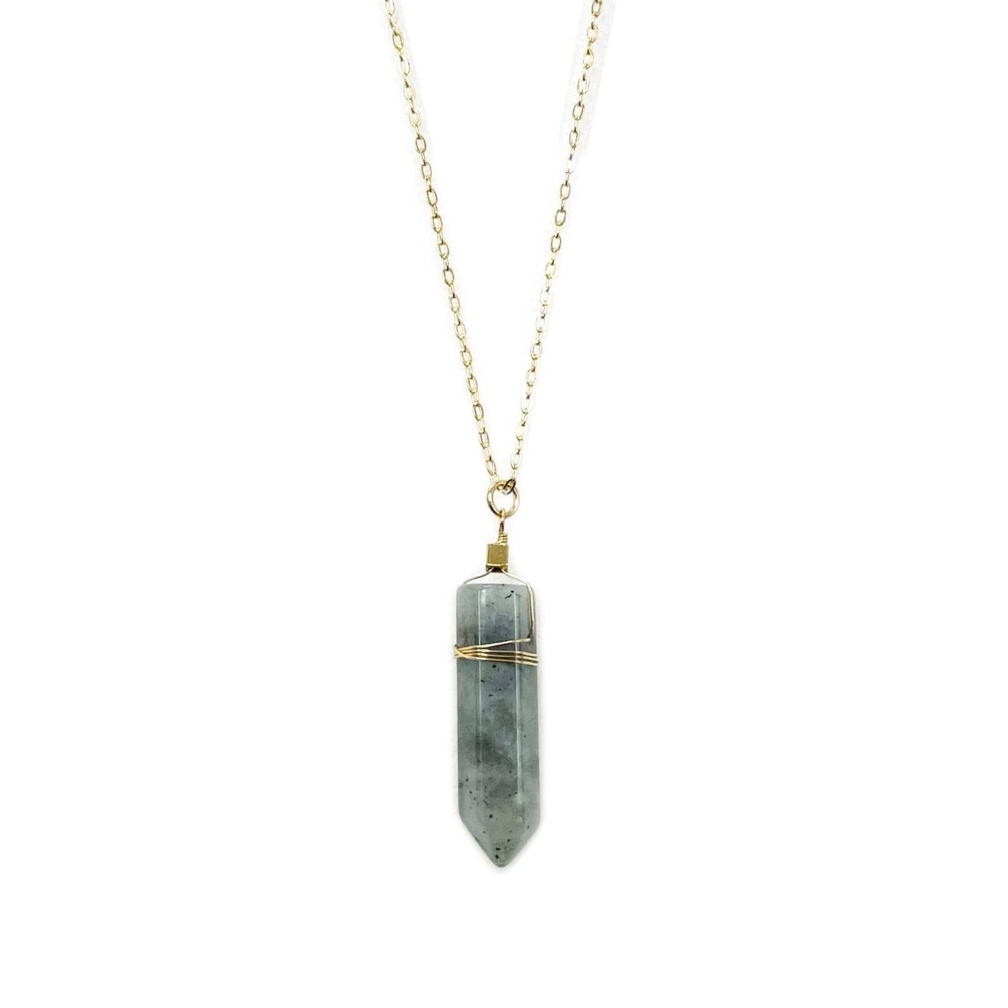 Rock Crystal Bullet Pendant Necklace