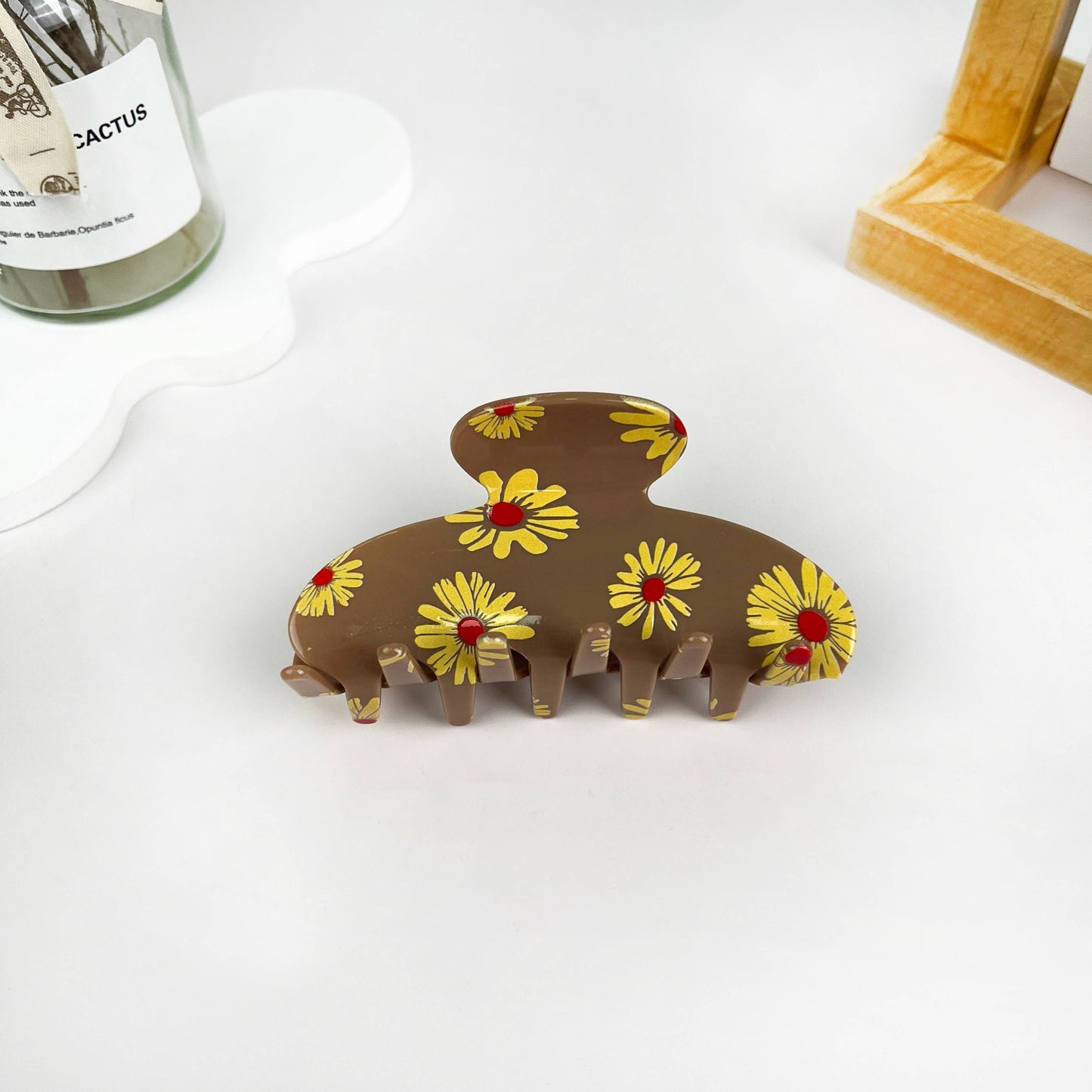 Daisy Half Moon Hair Claw Clip