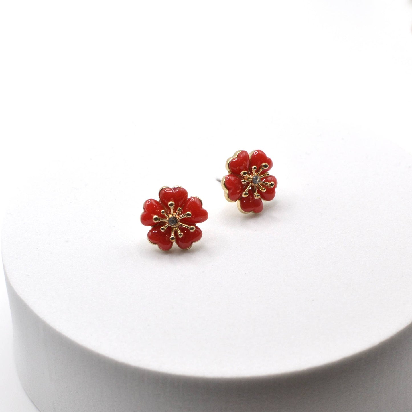 Flower Color Epoxy Stud Earring