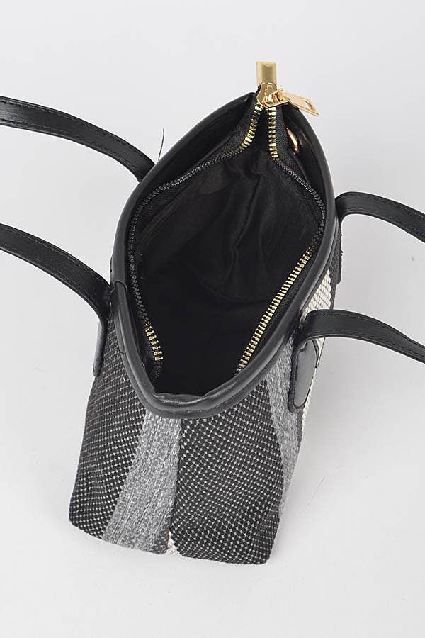 Meadowstripe Mini Tote | STRIPE WOVEN CANVAS TOTE BAG