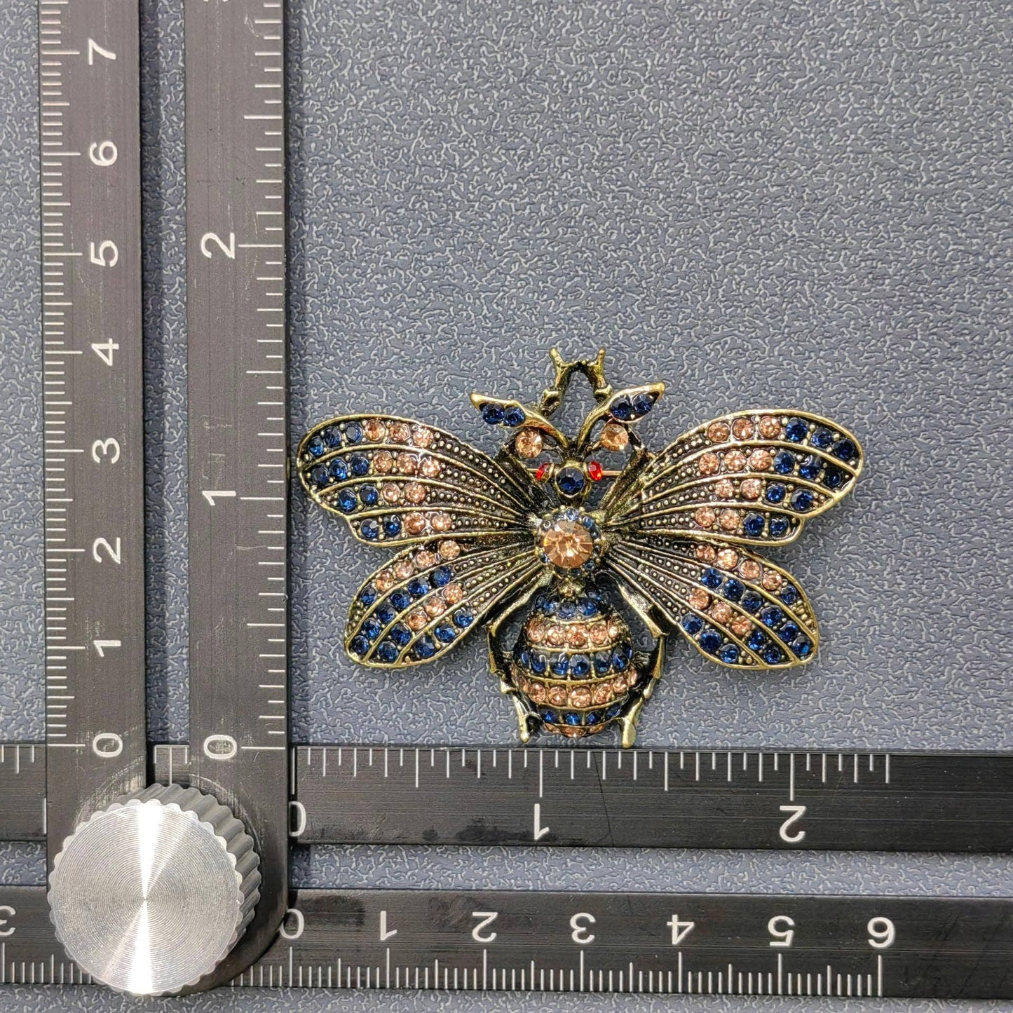Vintage Rhinestone Bee Brooch