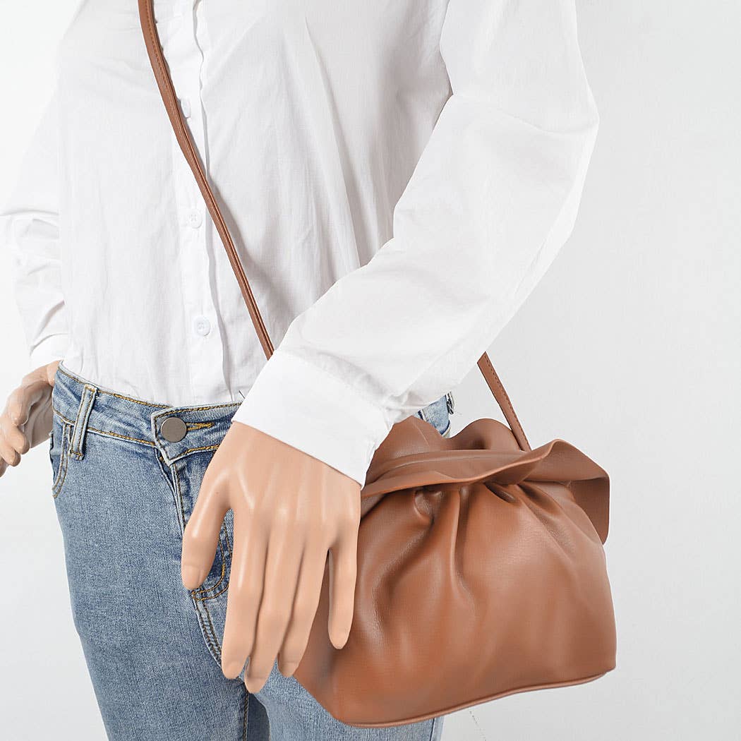 Midnight Fold Crossbody | FAUX LEATHER BOW CROSSBODY BAG
