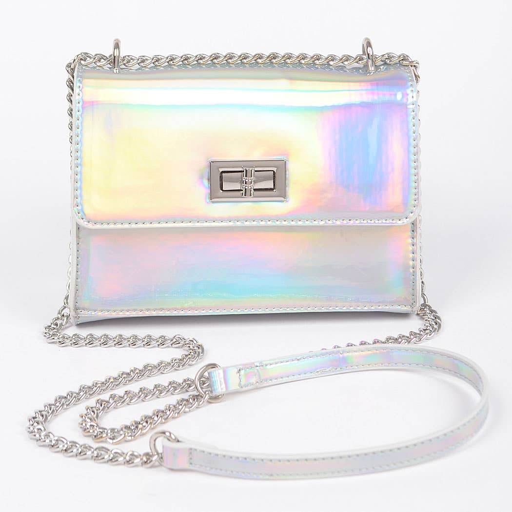 Dreamveil Prism Crossbody | Mirror Metallic Flap Crossbody Bag