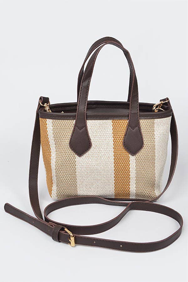Meadowstripe Mini Tote | STRIPE WOVEN CANVAS TOTE BAG