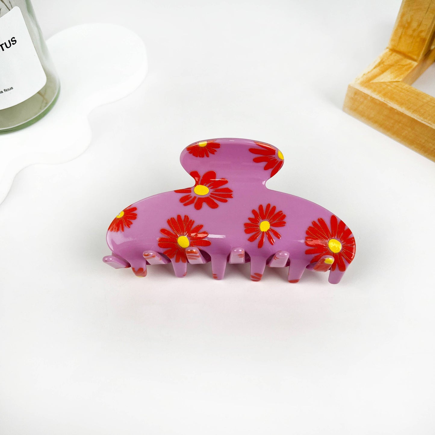 Daisy Half Moon Hair Claw Clip