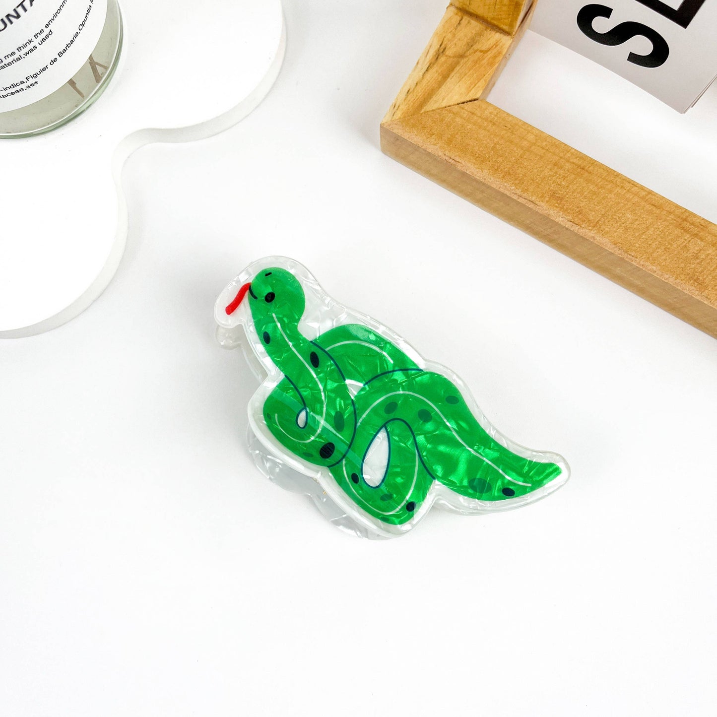 Cartoon green snake Lovely hairclaw clip