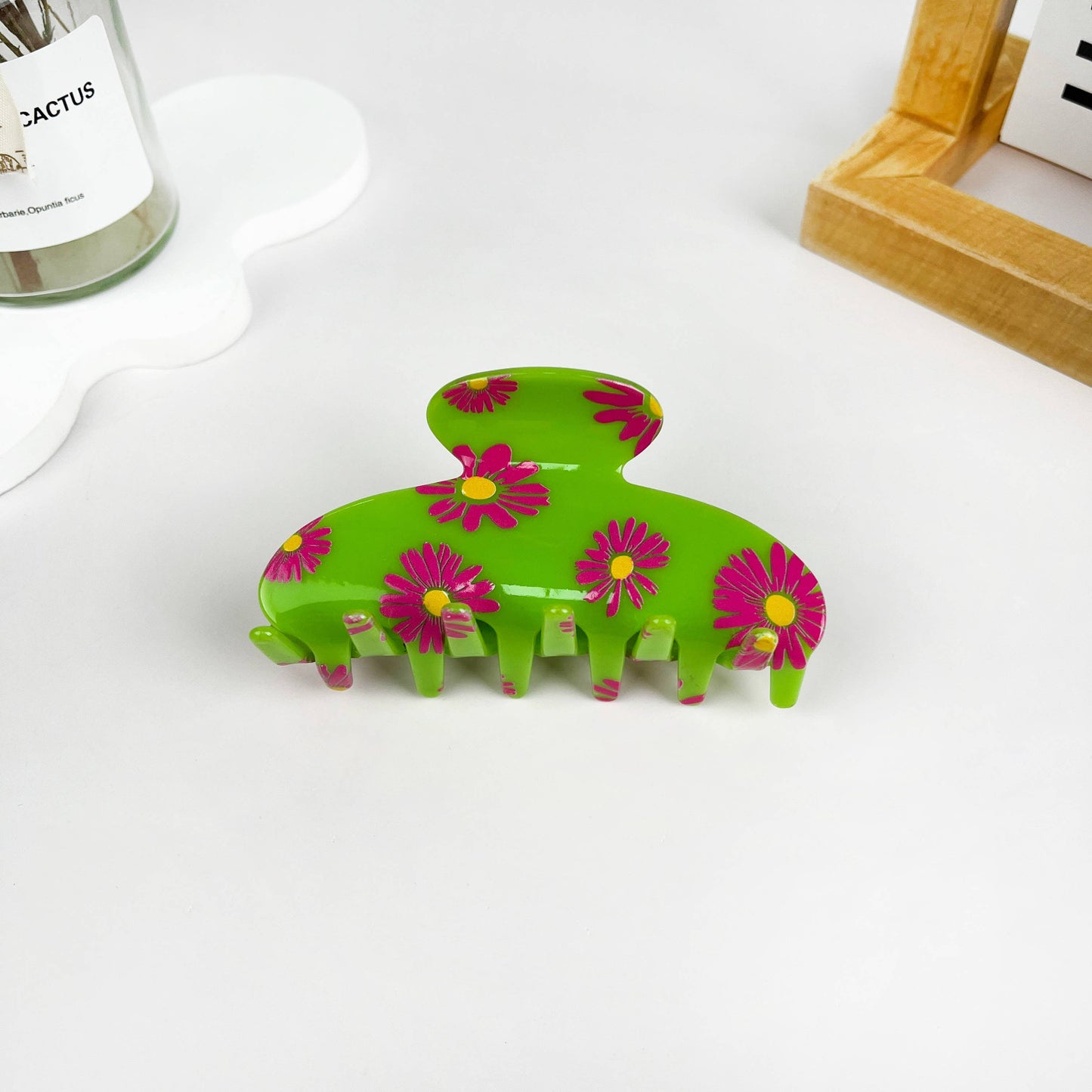 Daisy Half Moon Hair Claw Clip
