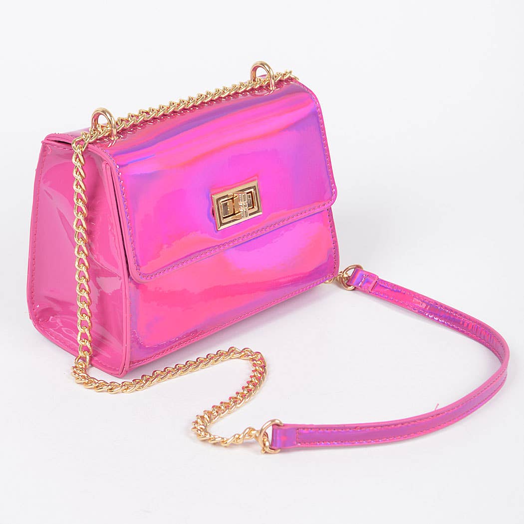Dreamveil Prism Crossbody | Mirror Metallic Flap Crossbody Bag