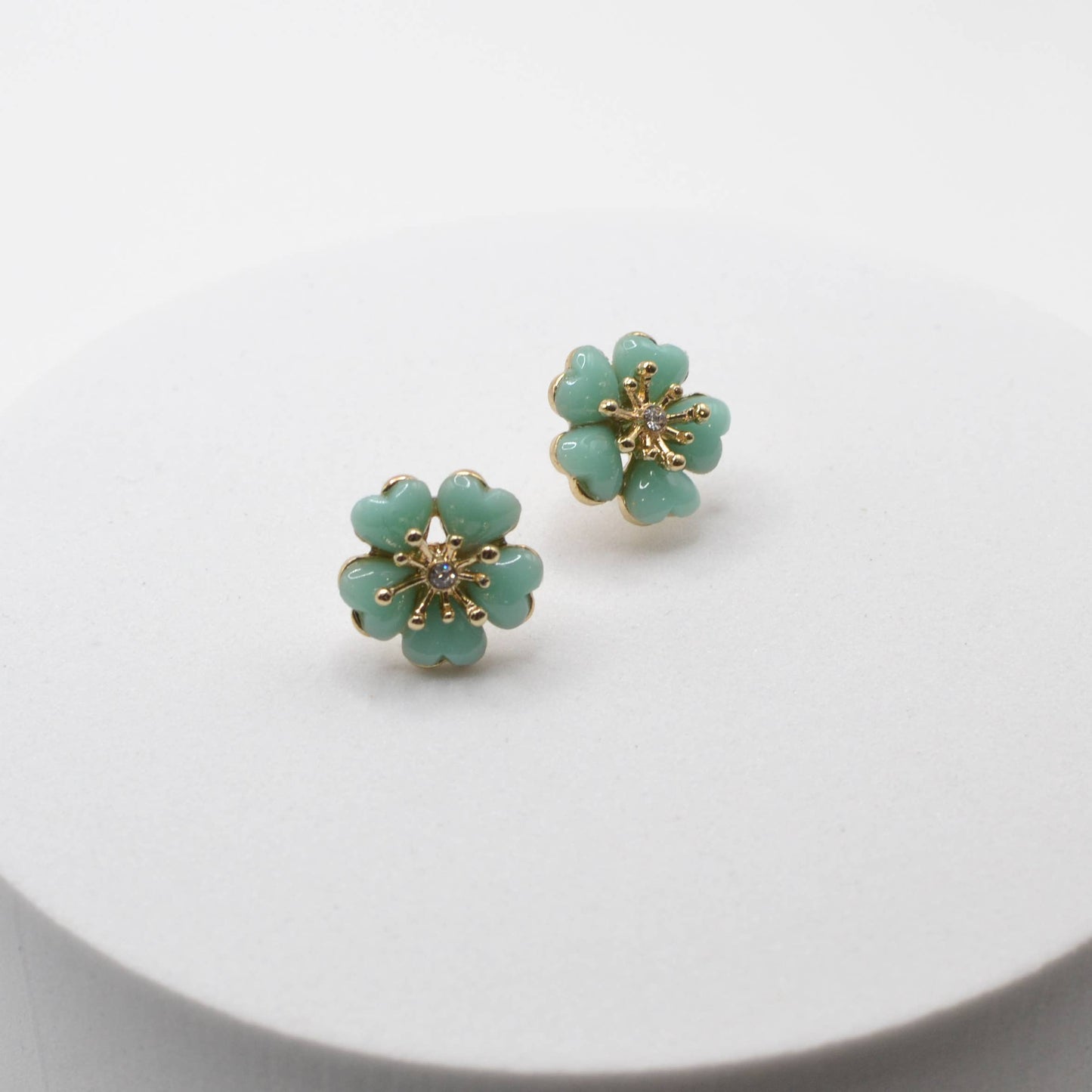 Flower Color Epoxy Stud Earring