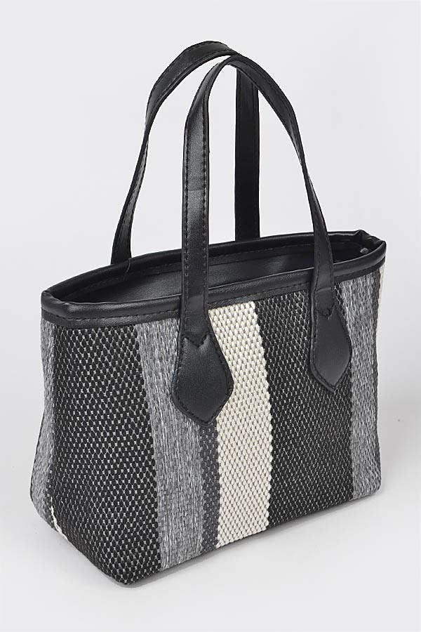 Meadowstripe Mini Tote | STRIPE WOVEN CANVAS TOTE BAG