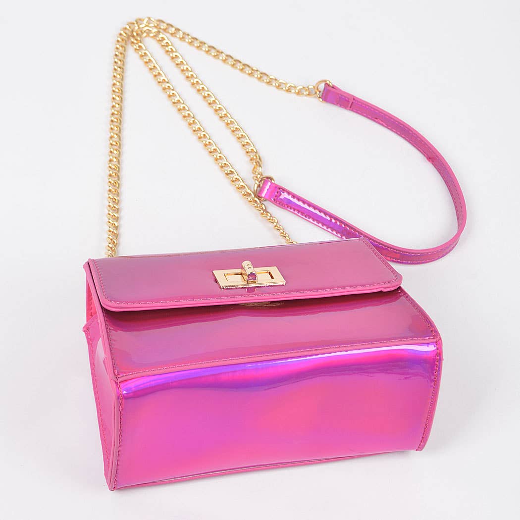 Dreamveil Prism Crossbody | Mirror Metallic Flap Crossbody Bag