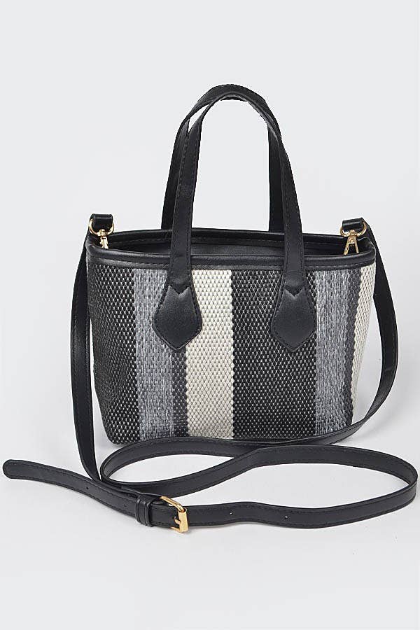 Meadowstripe Mini Tote | STRIPE WOVEN CANVAS TOTE BAG