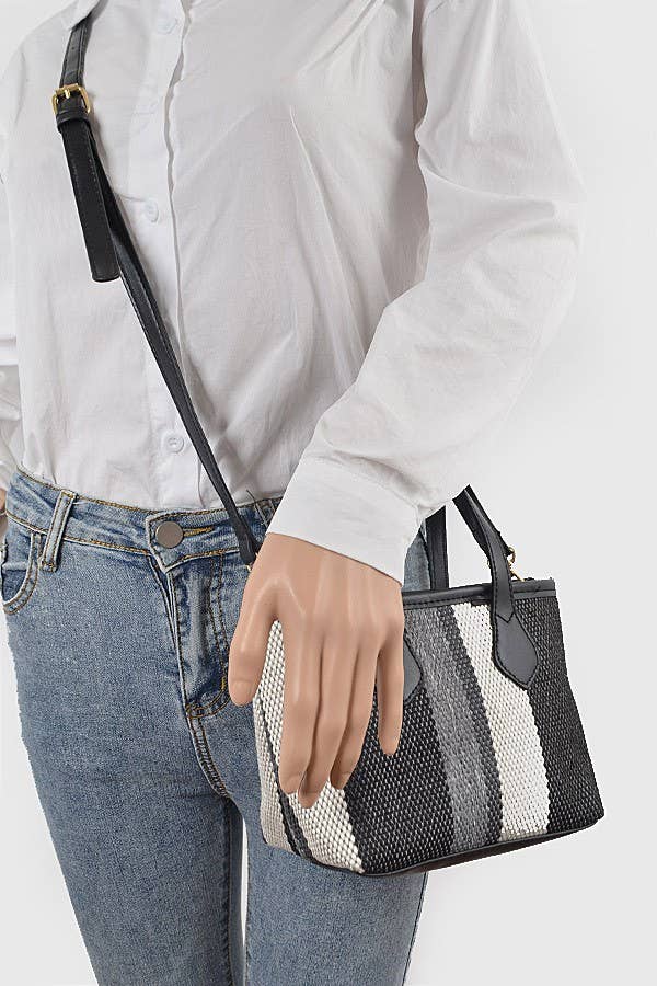 Meadowstripe Mini Tote | STRIPE WOVEN CANVAS TOTE BAG