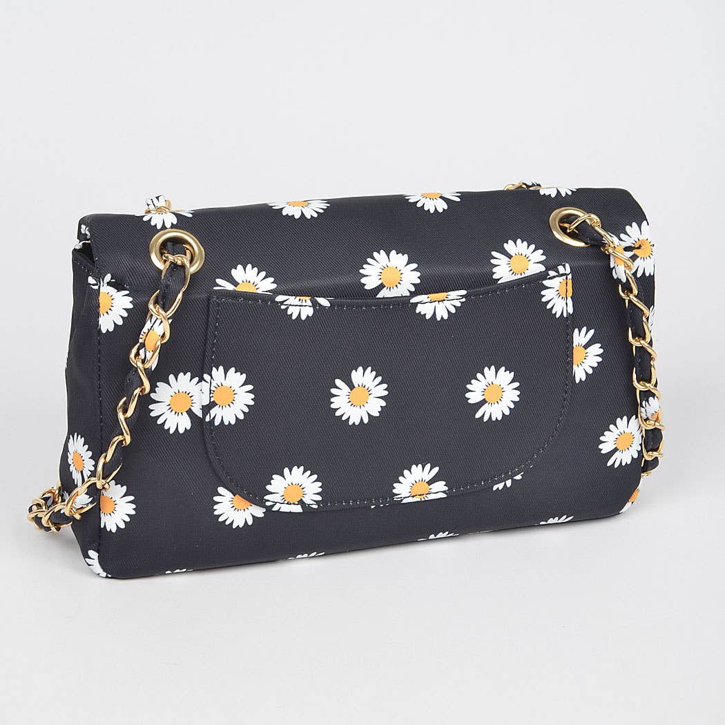 Quilted Flower Canvas Shoulder Bag