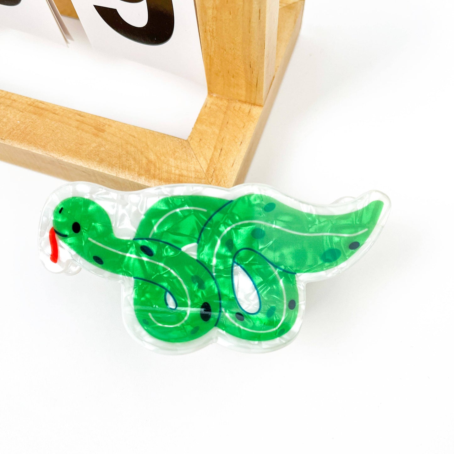 Cartoon green snake Lovely hairclaw clip